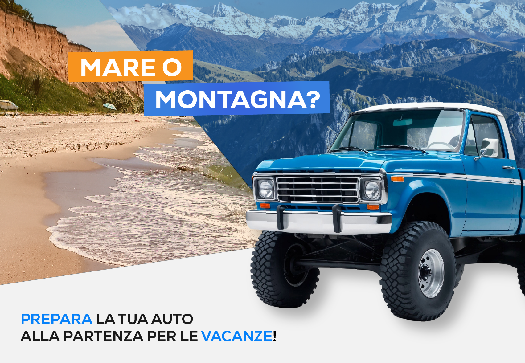 Auto in partenza per vacanze estive al mare o mont